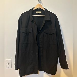 Madewell black military shirt jacket | WMNS L